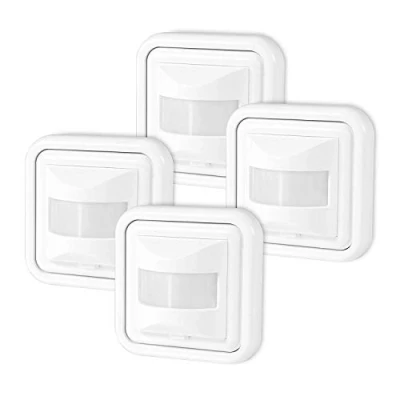 Abbildung von conecto Infrarot Bewegungsmelder Unterputz Wandmontage innen Lichtschalter LED 160 IP20 Dämmerungssensor (4er Set), weiß