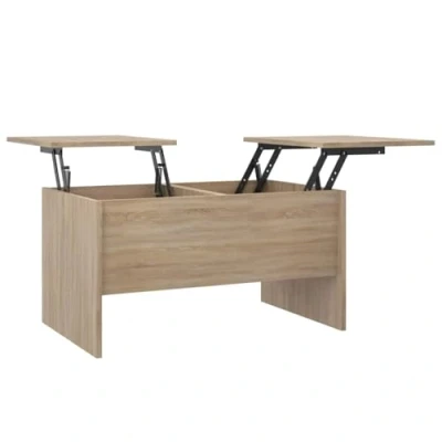 Abbildung von vidaXL Couchtisch Höhenverstellbar Kaffeetisch Beistelltisch Wohnzimmertisch Sofatisch mit Stauraum Sonoma Eiche 80x50x42,5cm Holzwerkstoff