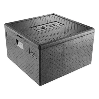 Abbildung von thermohauser EPP Thermobox Pizza Maxi mit Deckel 86 Liter 59,5 x 36 cm schwarz extra große Nutzfläche