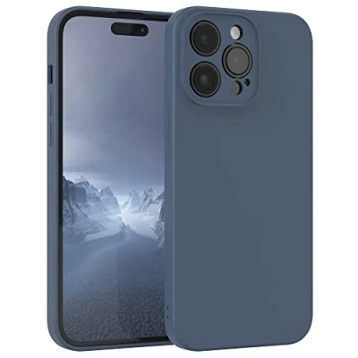 Abbildung von EAZY Case Silikonhülle für iPhone 14 Pro Max Hülle Silikon Blau weich stoßfeste Handyhülle Schutzhülle mit Kameraschutz Dünn Premium Schutz Cover TPU Phone Bumper Petrol