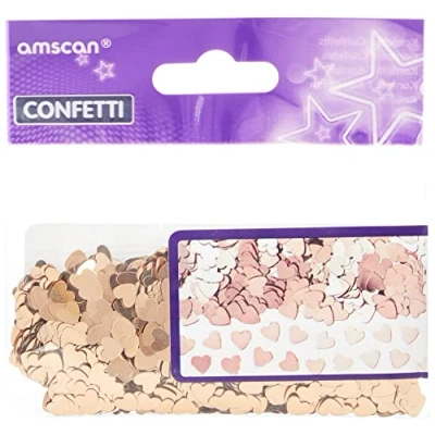Abbildung von Konfetti Rosé Gold Metallic Hearts 14gr.