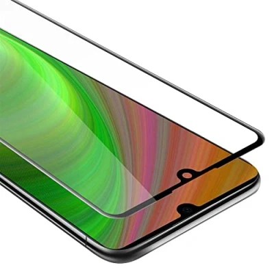 Abbildung von Cadorabo Vollbild Panzer Folie kompatibel mit Huawei P30 Schutzfolie in TRANSPARENT SCHWARZ Gehärtetes (Tempered) Display Schutzglas 9H Härte 3D Touch