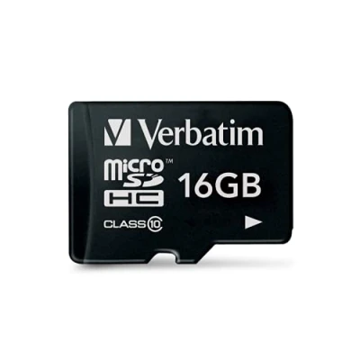Abbildung von Verbatim Premium Micro SDHC Speicherkarte, 16 GB, Datenspeicher für Foto und Video Aufnahmen, SD Karte in schwarz, ideal Handy, Kamera oder Tablet