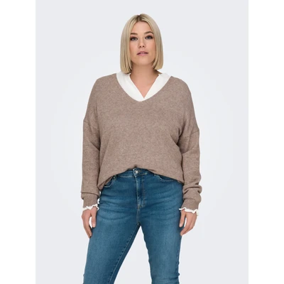 Abbildung von ONLY Carmakoma Carmargareta Strickpullover, Damen, Größe: S 42/44, Beige melange