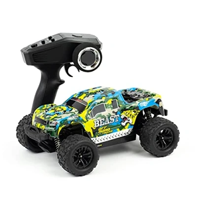 Abbildung von Blij&#039;r Beast Blue ferngesteuertes RC Auto 45 km/h, 1:18, 2 Akkus, Allrad, 100m, Monstertruck