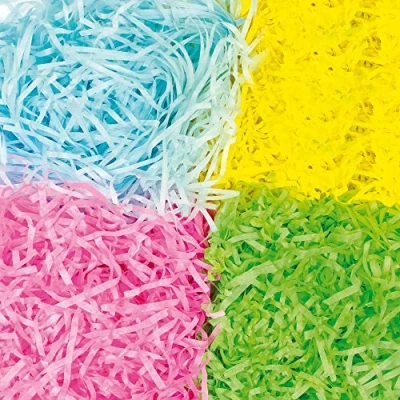 Abbildung von Baker Ross Seidenpapierschnitzel in Frühlingsfarben für Bastelarbeiten zu Ostern (eine Packung)