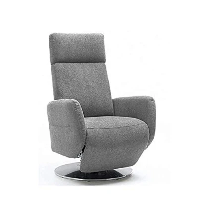 Abbildung von Cavadore TV Sessel Cobra, Fernsehsessel mit 2 E Motoren und Akku, Relaxfunktion, Liegefunktion, Ergonomie M, 71 x 110 82, Belastbar bis 130 kg, hellgrau