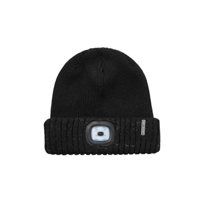 Abbildung von SEALSKINZ Heydon wasserdichte Beanie Mütze für kaltes Wetter, LED Rollmanschette, Schwarz, S/M