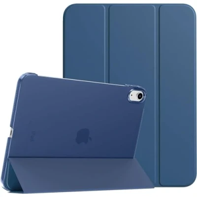 Abbildung von SU Schutzhülle für iPad der 10. Generation 2022, schlanker Ständer, harter PC, durchscheinende Rückseite, Smart Cover 27,7 cm (11 Zoll) unterstützt Touch ID, automatische
