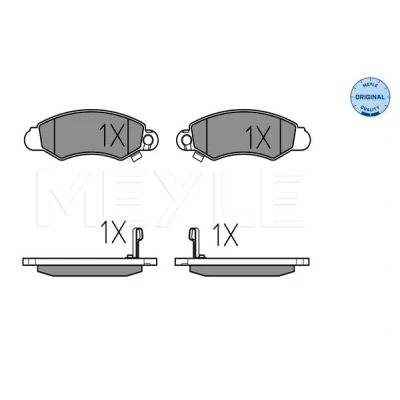 Abbildung von MEYLE 025 232 9614/W Bremsbelagsatz ORIGINAL Quality Vorderachse mit akustischer Verschleißwarnung Anti Quietsch Blech SUZUKI: SWIFT 2 Schragheck