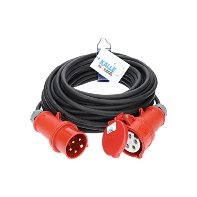 Abbildung von CEE Verlängerungskabel Gummi H07RN F 5G 1,5mm² 400V 16 A mit Phasenwender 25 Meter von KALLE DAS KABEL