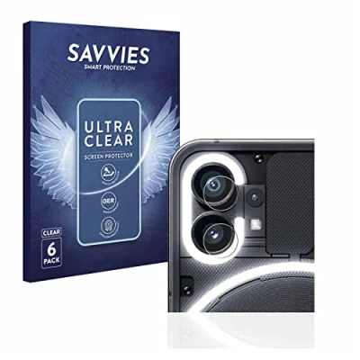 Abbildung von Savvies 6 Stück Schutzfolie für Nothing Phone (1) (NUR Kameraschutz) Displayschutz Folie Ultra Transparent