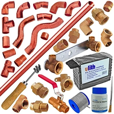 Abbildung von Löt Fitting alle Sorten Kupfer Rotguss Winkel Bogen Übergang T Stück Zubehör 10 35 mm &gt;&gt;&gt; Rohrclip Einfach Ø 18mm