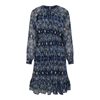 Abbildung von ONLY Damen ONLVIVA Life L/S Layer Dress PTM Sommerkleid, Forever Blue/AOP:Ethnic Rebel, X Large