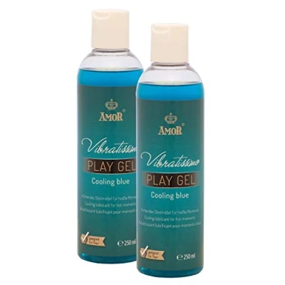 Abbildung von Vibratissimo Play Gel Cooling blue 2x250 ml I Gleitmittel kühlend Wasserbasierte Gleitgele Lubricant für Silikon Toys &amp; Latexkondome geeignet water based lubrication