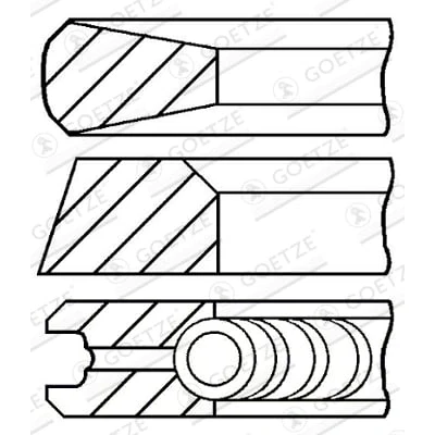 Abbildung von Goetze ENGINE 08 432700 00 Kolbenringsatz 104 Diamond Coated