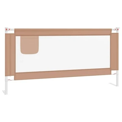 Abbildung von vidaXL Kleinkind Bettschutzgitter Bettgitter Kinderbettgitter Babybettgitter Gitter Kinderbett Babybett Rausfallschutz Taupe 180x25cm Stoff