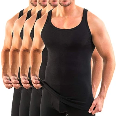 Abbildung von HERMKO Unterhemd 3000 4er Pack Herren Tank Top (Weitere Farben) Bio Baumwolle