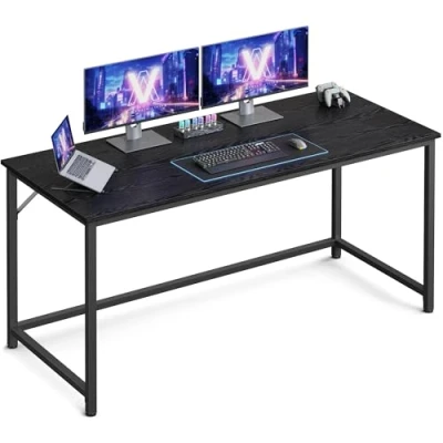 Abbildung von VASAGLE Tisch, Computertisch, Bürotisch, 135 x 60 76 cm, für Arbeitszimmer, Schlafzimmer, Wohnzimmer, ebenholzschwarz tintenschwarz LWD043B56V1
