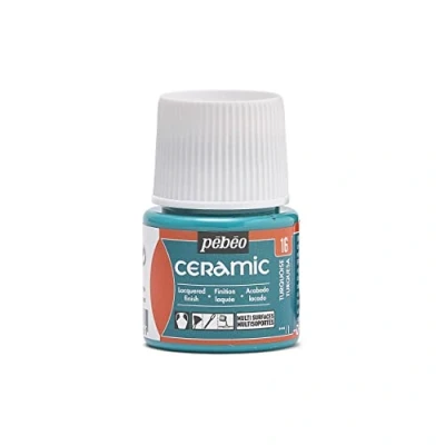 Abbildung von Pébéo Ceramic Deckende Farbe für Terrakotta, Keramik und Fayence Flakon 45 ml Türkis