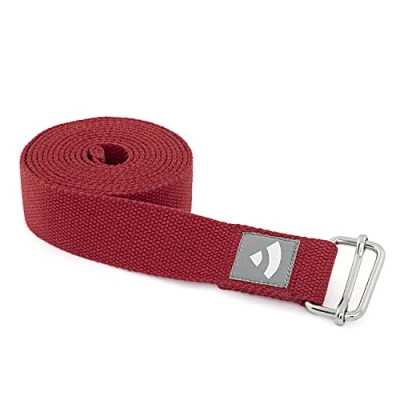 Abbildung von bodhi Yogamatte Yogagurt mit Schiebeschnalle ASANA BELT 2,5m, Metall weinrot