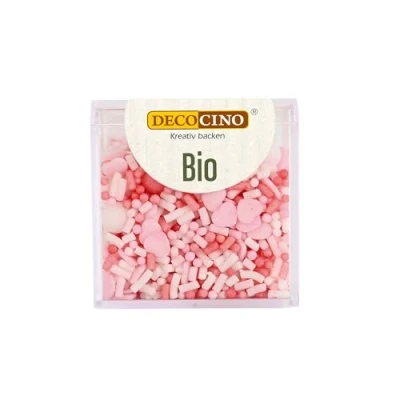 Abbildung von DECOCINO Bio Streudekor Love 60 g vegane Zuckerstreusel aus Traubenzucker in Qualität zum Dekorieren &amp; Verzieren von Kuchen Desserts, 33826