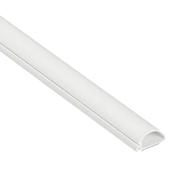 Abbildung von D Line 1M2010W Micro+ Kabelkanal Selbstklebender, Halbrunde Kabelführungen, Kabelleiste 1x 20mm (B) x 10mm (H) 1 Meter Länge Weiß