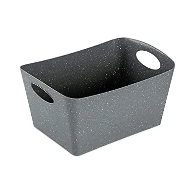 Abbildung von Koziol BOXXX M Box, Aufbewahrungsbox, Organizer, Behälter, Wanne, Kunststoff, Material, Recyceltes Naturgrau