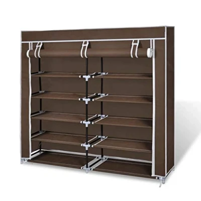 Abbildung von vidaXL Schuhschrank Vlies 5 Etagen 115x28x110cm Braun Schuhregal Schuhablage