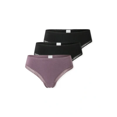 Abbildung von Schiesser 3PACK Cheeky String, Damen, Größe: 38, Schwarz lila