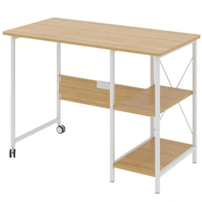 Abbildung von Maclean MC 411 Klappbarer Loft Schreibtisch, Computertisch, Bürotisch 107x45x75 cm, max. 150 kg Belastung, Klappbar (Helle Buche)