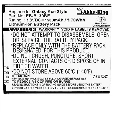 Abbildung von Akku King kompatibel mit Samsung EB B130BE, BG313BBE, GH43 04256A Li Ion 1500mAh NFC für Galaxy Ace 4 3G, NXT