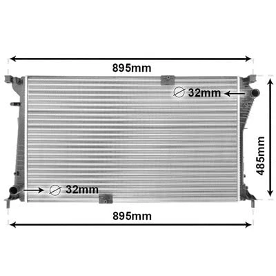 Abbildung von VAN WEZEL 43002490 Kühler, Motorkühlung Aluminium 780 470 35 Kühlrippen mechanisch gefügt OPEL: Vivaro A Kastenwagen, Combi