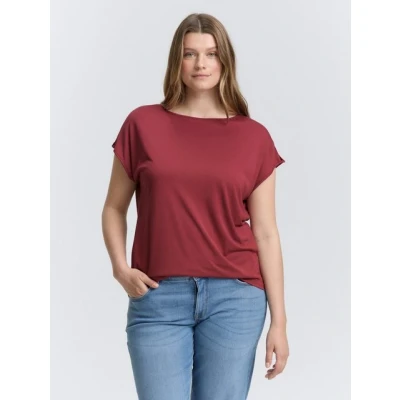 Abbildung von TOM Tailor PLUS SIZE MIT Cutouts Tshirt print, Damen, Größe: 48, Burnt russet