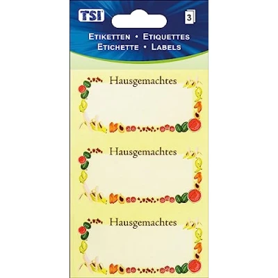 Abbildung von TSI Mehrzweck Etiketten &quot;Hausgemachtes&quot;, Druck auf Papier, Inhalt: 3 Blatt á (= 9 Etiketten), Art. Nr. 55305