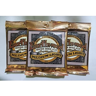 Abbildung von Ernie Ball Earthwood 2146 Saitensatz für Akustikgitarren (12 54), Phosphorbronze, mittelhell, 3 Stück