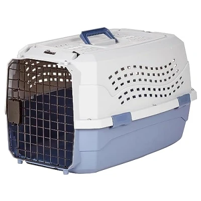 Abbildung von Amazon Basics zweitürige, überladbare Katze hütte, 58L x 38W 33H cm, Blau
