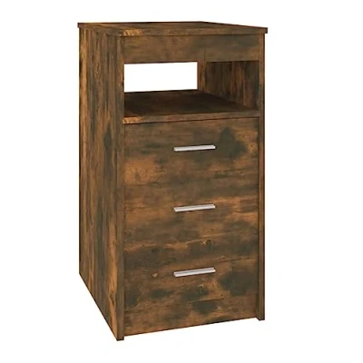 Abbildung von vidaXL Sideboard mit Schubladen Kommode Anrichte Schrank Beistellschrank Mehrzweckschrank Schubladenschrank Räuchereiche 40x50x76cm Holzwerkstoff