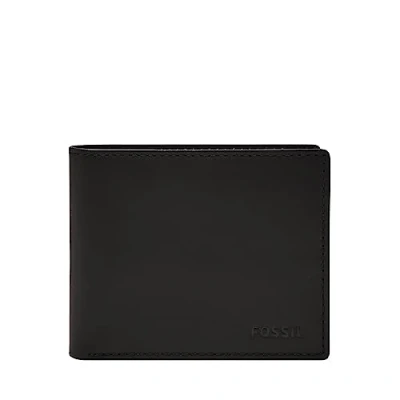 Abbildung von Fossil Derrick RFID Bifold mit Klapp ID, schwarz, schwarz