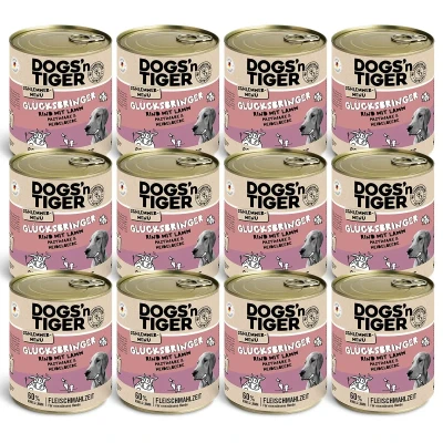 Abbildung von Adult Hundefutter, Glücksbringer, Nassfutter, Getreidefrei, Rind, Lamm, Pastinake &amp; Heidelbeeren, 12x 800g