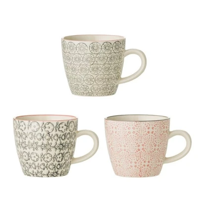 Abbildung von Bloomingville Becher Cécile Tasse 220 ml Rose Steingut 3er Set,