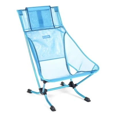 Abbildung von Helinox Beach Chair Leichter, kompakter, Faltbarer tiefer Campingstuhl (Blue Mesh + Pocket)