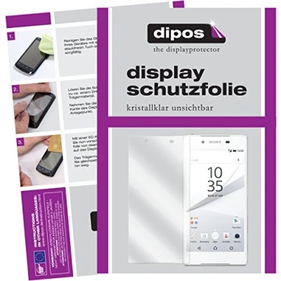 Abbildung von dipos I 2X Schutzfolie klar kompatibel mit Sony Xperia Z5 Folie Displayschutzfolie