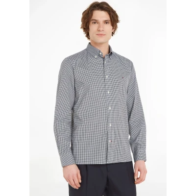 Abbildung von Tommy Hilfiger NAT SOFT FLEX Gingham Shirt Hemd, Herren, Größe: Small, Desert sky/optic white