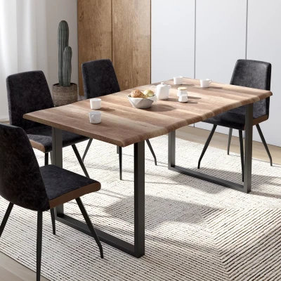 Abbildung von IDMarket Esstisch, rechteckig, Dakota, 6 Personen, U Form, industrielles Design, 160 cm
