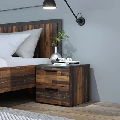 Abbildung von Forte Möbel Nachttisch, Holzwerkstoff, Old Wood Vintage/Betonoptik dunkelgrau, B x H T: 45,2 41,5 41 cm