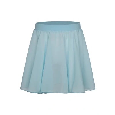 Abbildung von tanzmuster Kinder Ballettrock Eva zum Reinschlüpfen aus Baumwolle und Chiffon in hellblau, Größe:140/146
