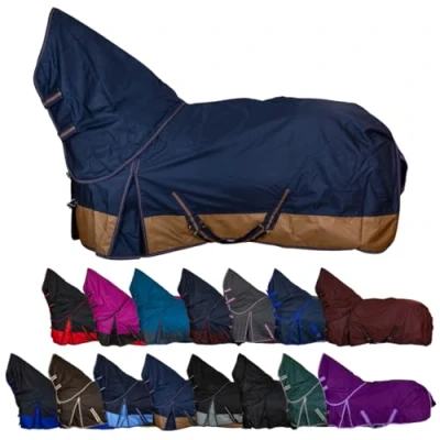 Abbildung von Weidedecke Full Neck Polarfleece 600D BASICLINE dunkelblau/braun