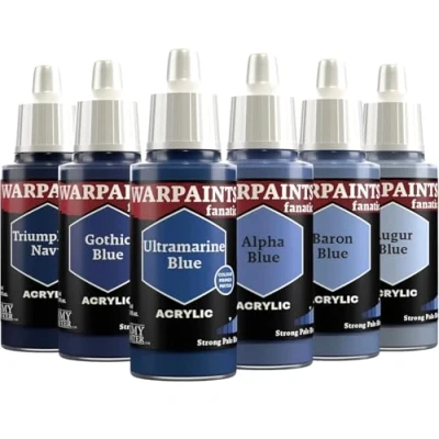 Abbildung von The Army Painter, Warpaints Fanatic Flexible Triad: Strong Pale Blues, 6 x 18 ml Acrylfarbe, Miniatur Hobbybemalung, Für Wargaming