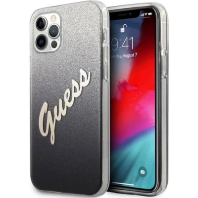 Abbildung von Guess GUHCP12LPCUGLSBK Hülle Vintage Glitter Collection für iPhone 12 Pro Max, Black
